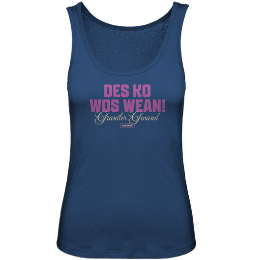 Bayerisches Damen Premium Organic Tank Top Des ko wos wean - pink - Grantler Gwand