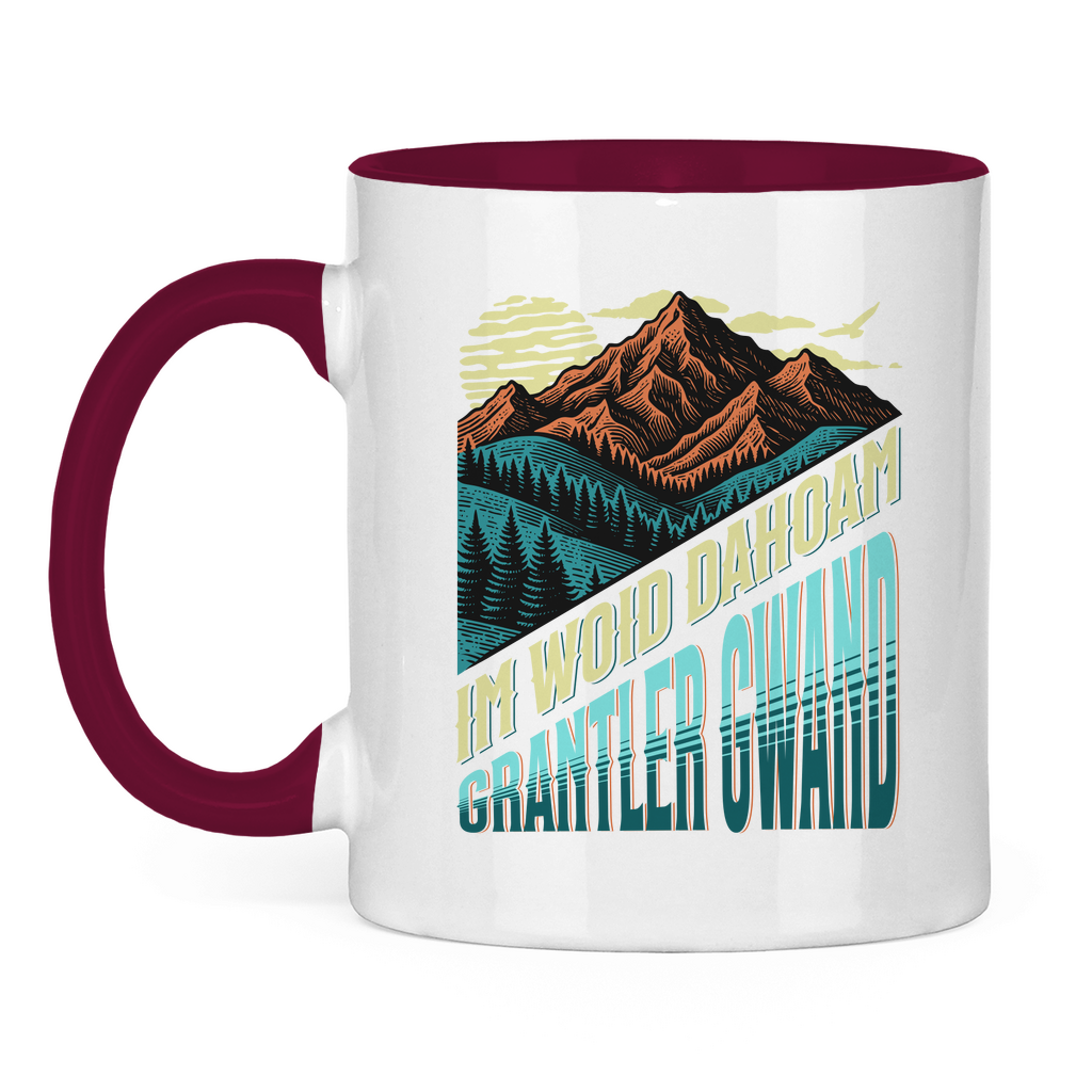 Tasse zweifarbig Im Woid dahoam - grün