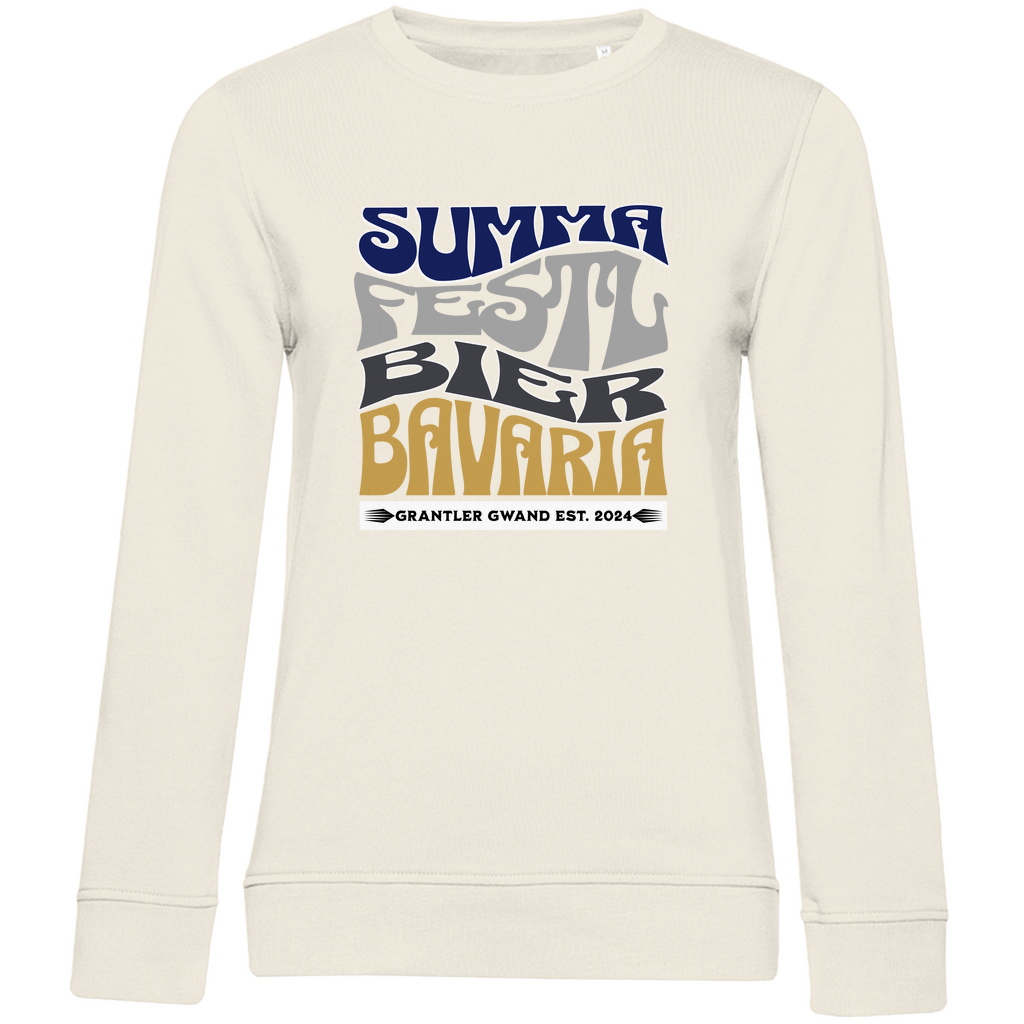 Damen Premium Bio Sweatshirt Summa, Festl, Bier, Bavaria - dunkelblau