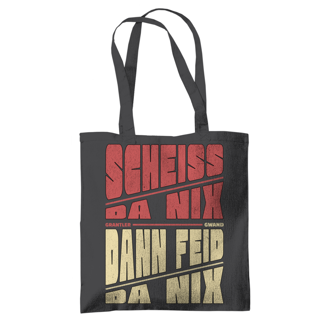 Bayerische Tragetasche - Scheiss da nix, dann feid da nix - rot/beige - Grantler Gwand