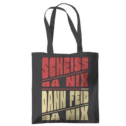 Bayerische Tragetasche - Scheiss da nix, dann feid da nix - rot/beige - Grantler Gwand