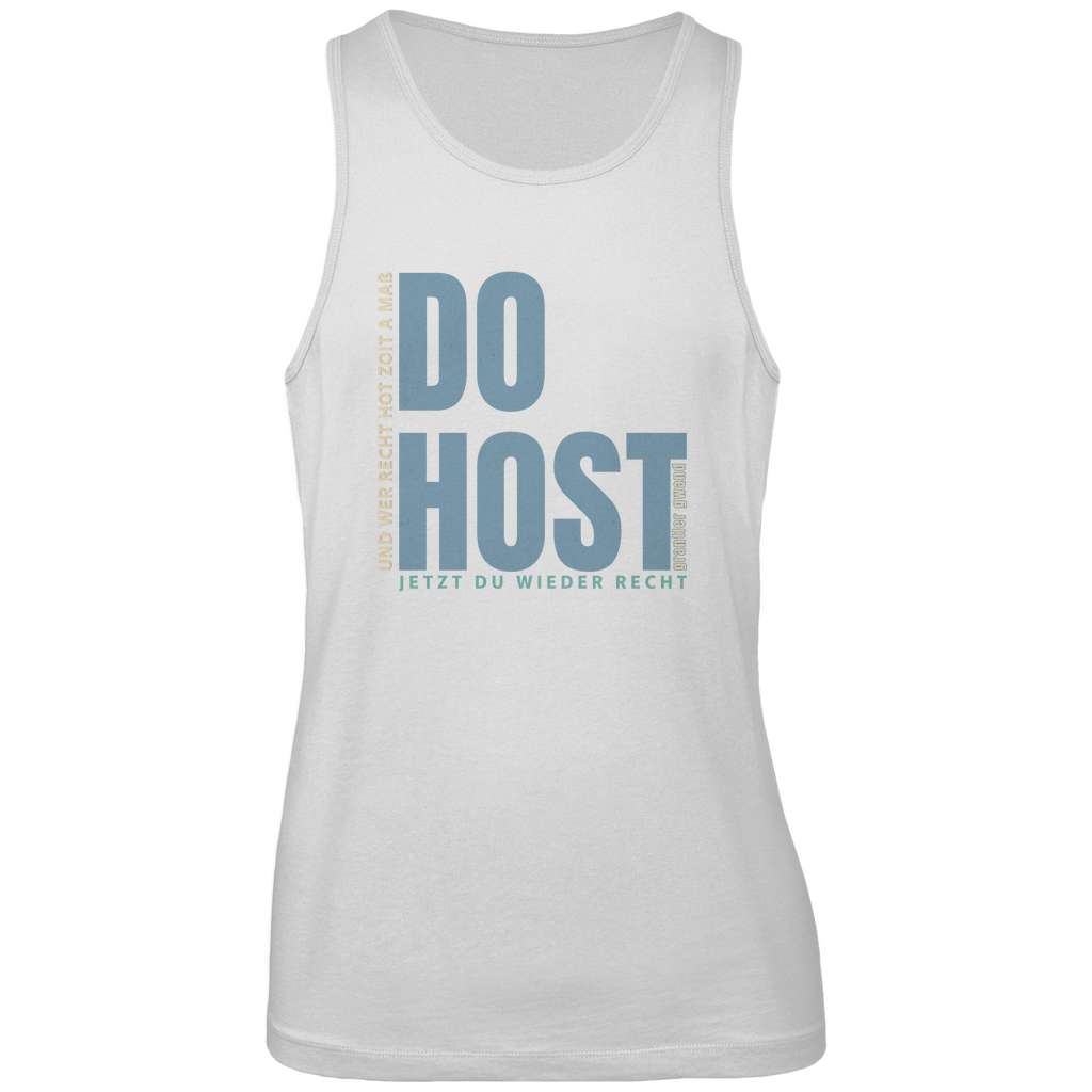 Bayerisches Herren Premium Tank Top Do host jetzt du wieder recht - blau/beige - Grantler Gwand