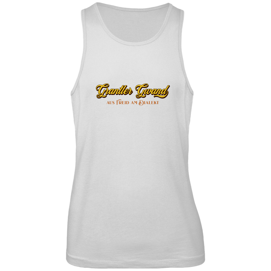 Bayerisches Herren Premium Tank Top Grantler Gwand - aus freid am Dialekt - gold - Grantler Gwand
