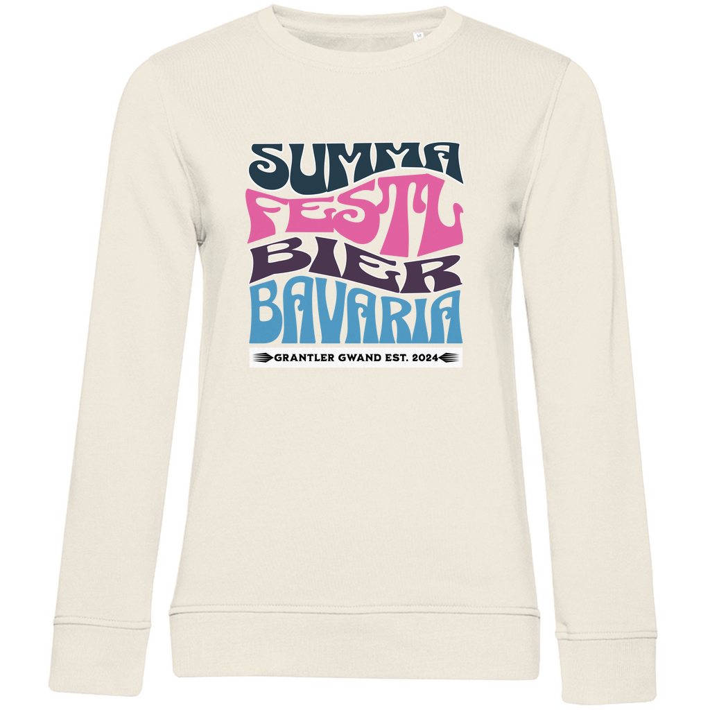 Damen Premium Bio Sweatshirt Summa, Festl, Bier, Bavaria - pink