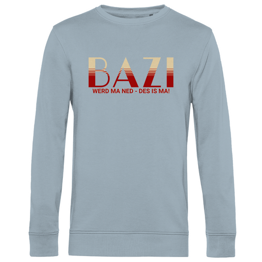 Herren Premium Bio Sweatshirt Bazi werd ma ned, des is ma - rot/beige