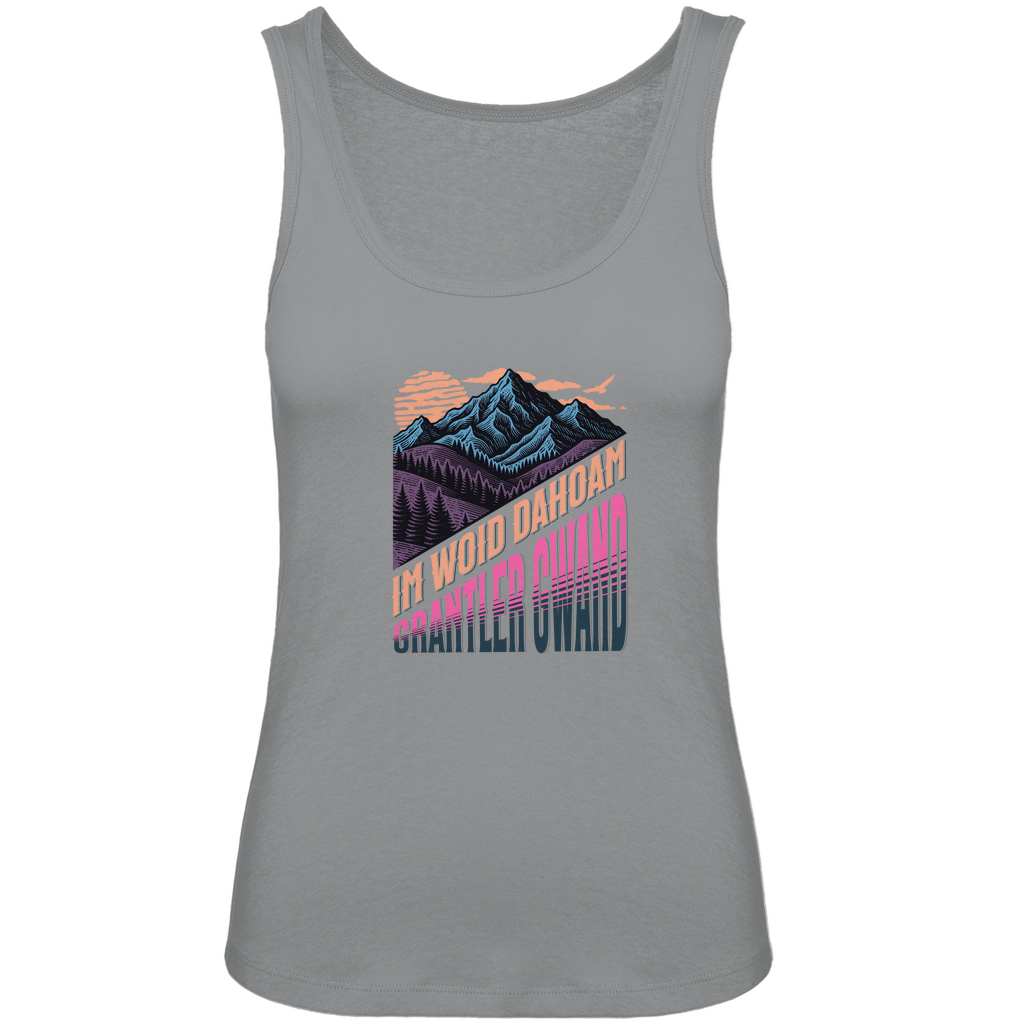 Bayerisches Damen Premium Organic Tank Top Im Woid dahoam - pink - Grantler Gwand