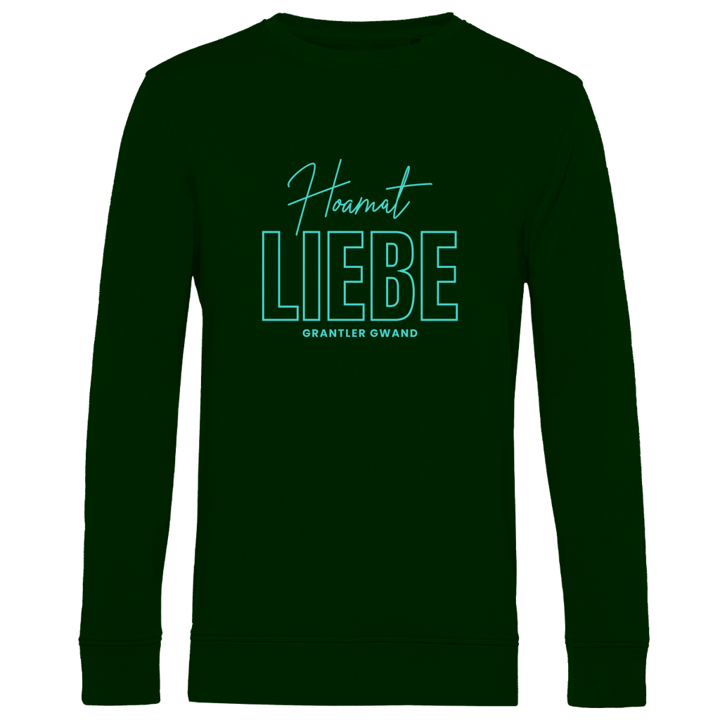 Herren Premium Bio Sweatshirt Hoamat Liebe - Mint