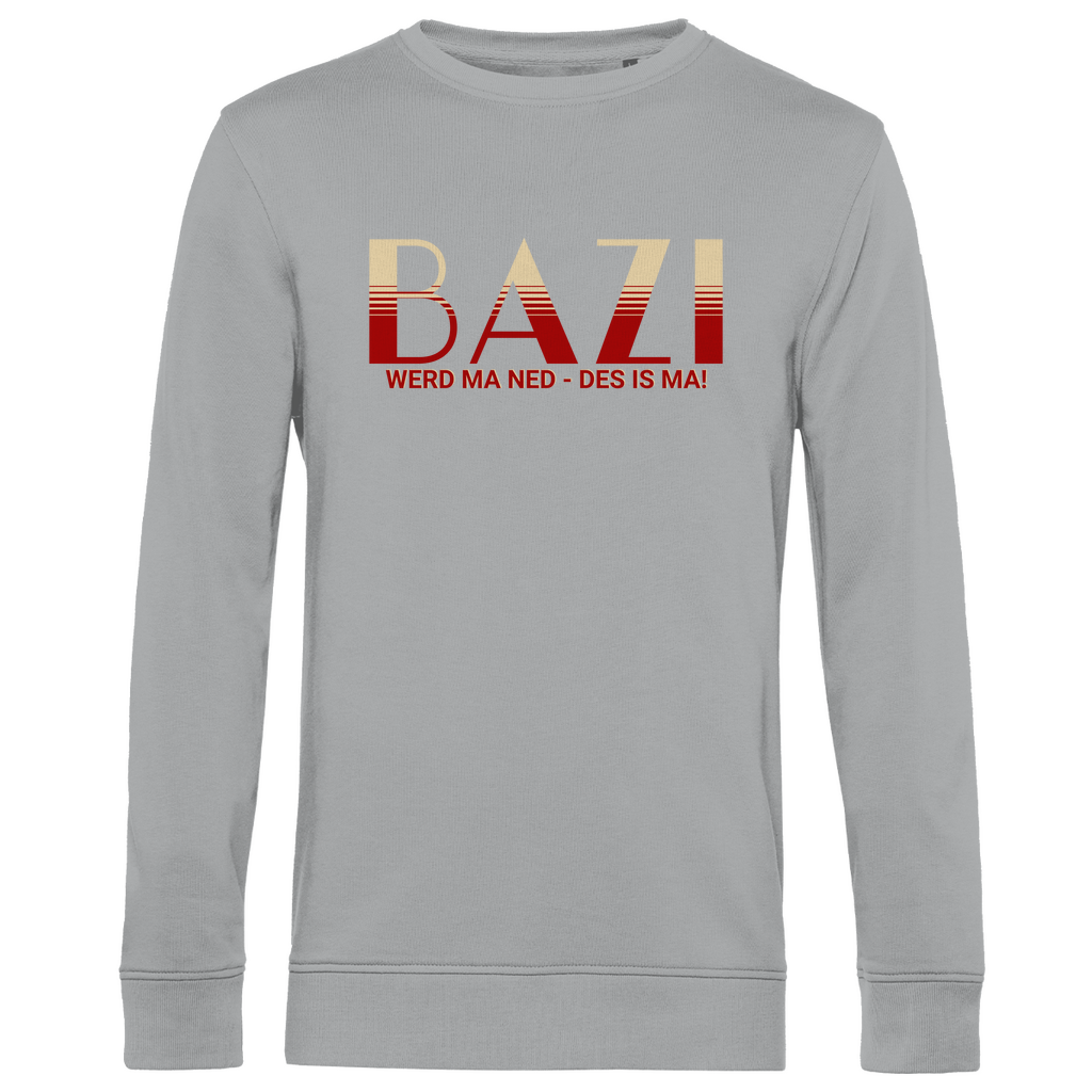 Herren Premium Bio Sweatshirt Bazi werd ma ned, des is ma - rot/beige