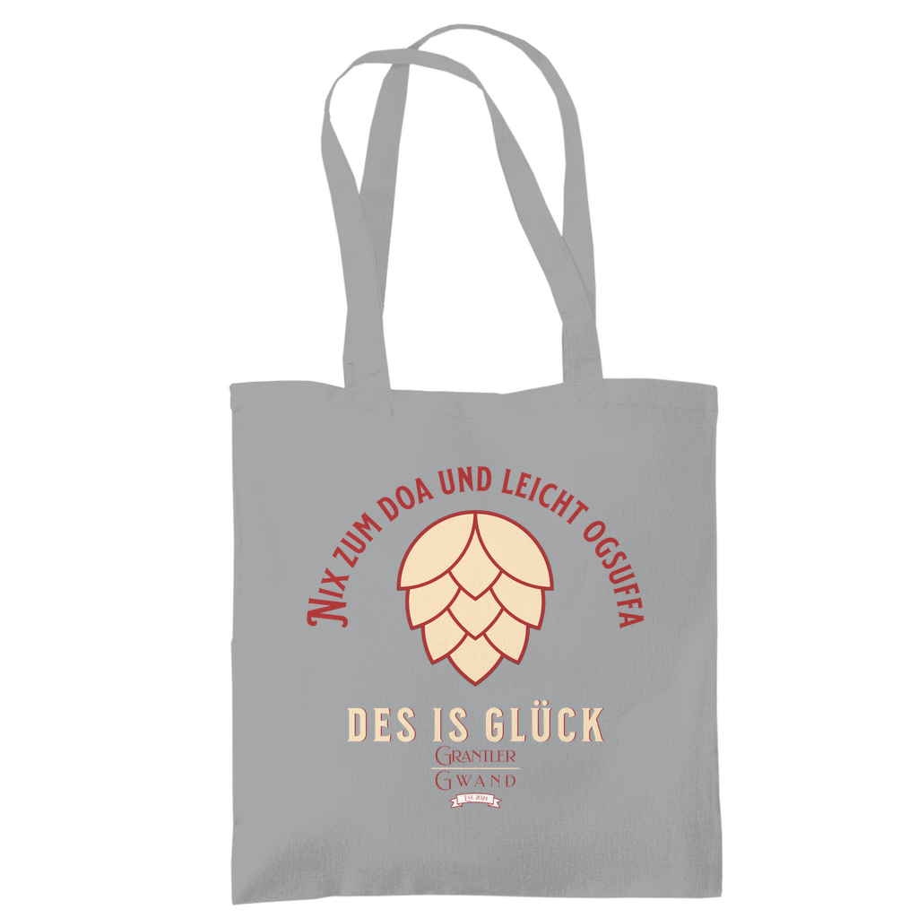 Bayerische Tragetasche Nix zum doa und leicht ogsuffa - rot/beige - Grantler Gwand
