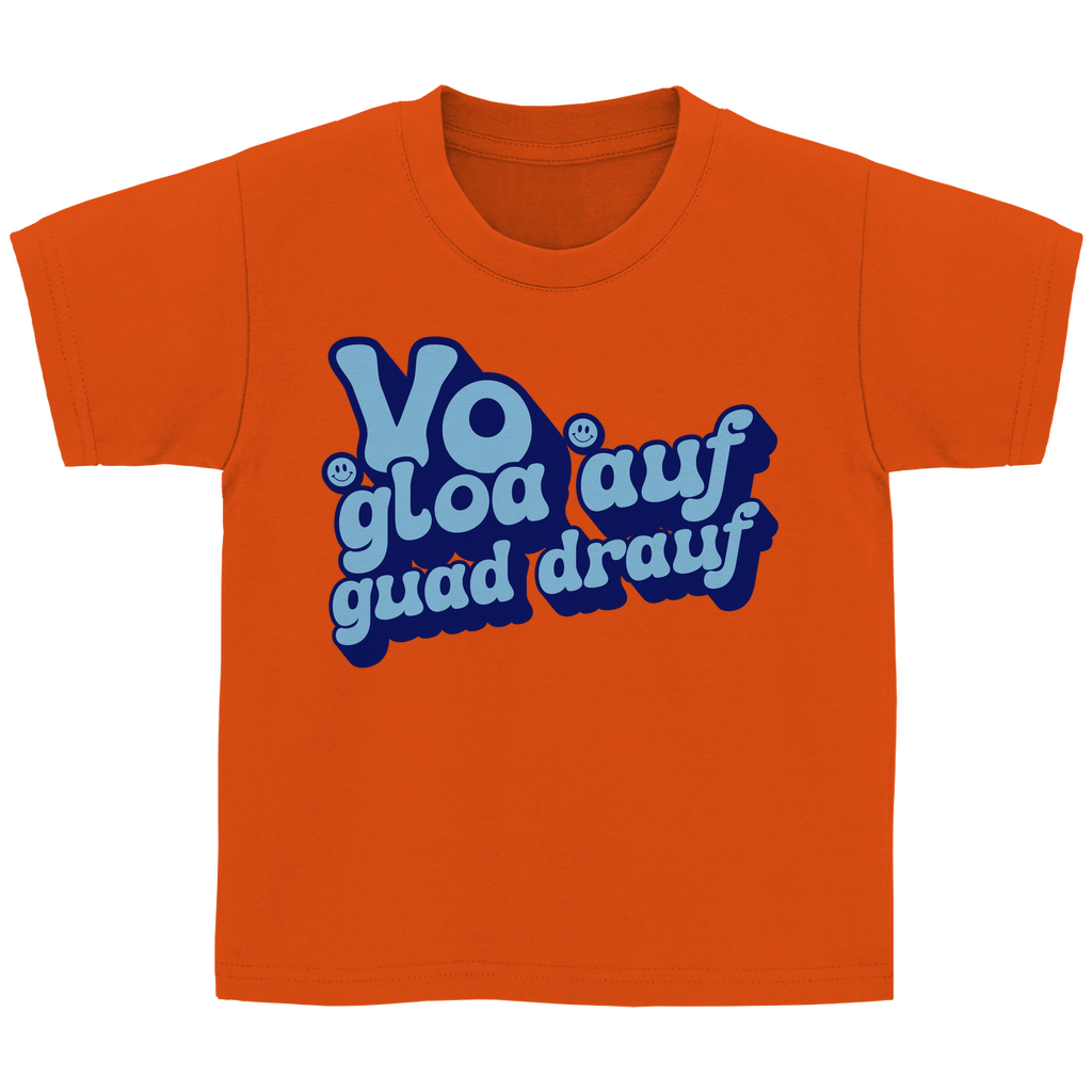 Bayerisches Kinder T-Shirt - Vo gloa auf guad drauf - blau - Grantler Gwand