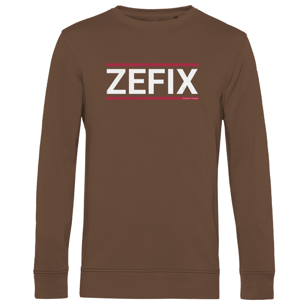 Herren Premium Bio Sweatshirt Zefix - rot/weiß