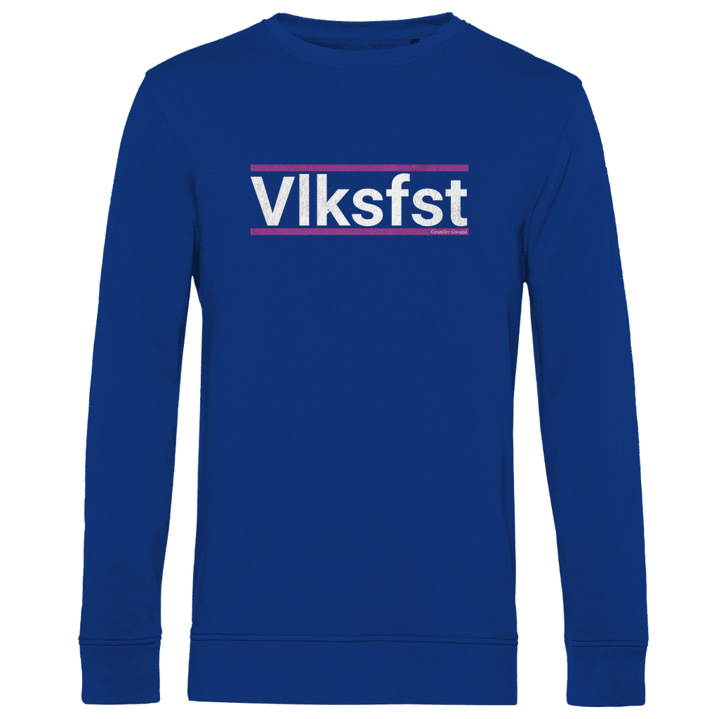 Herren Premium Bio Sweatshirt Vlksfst - lila/weiß