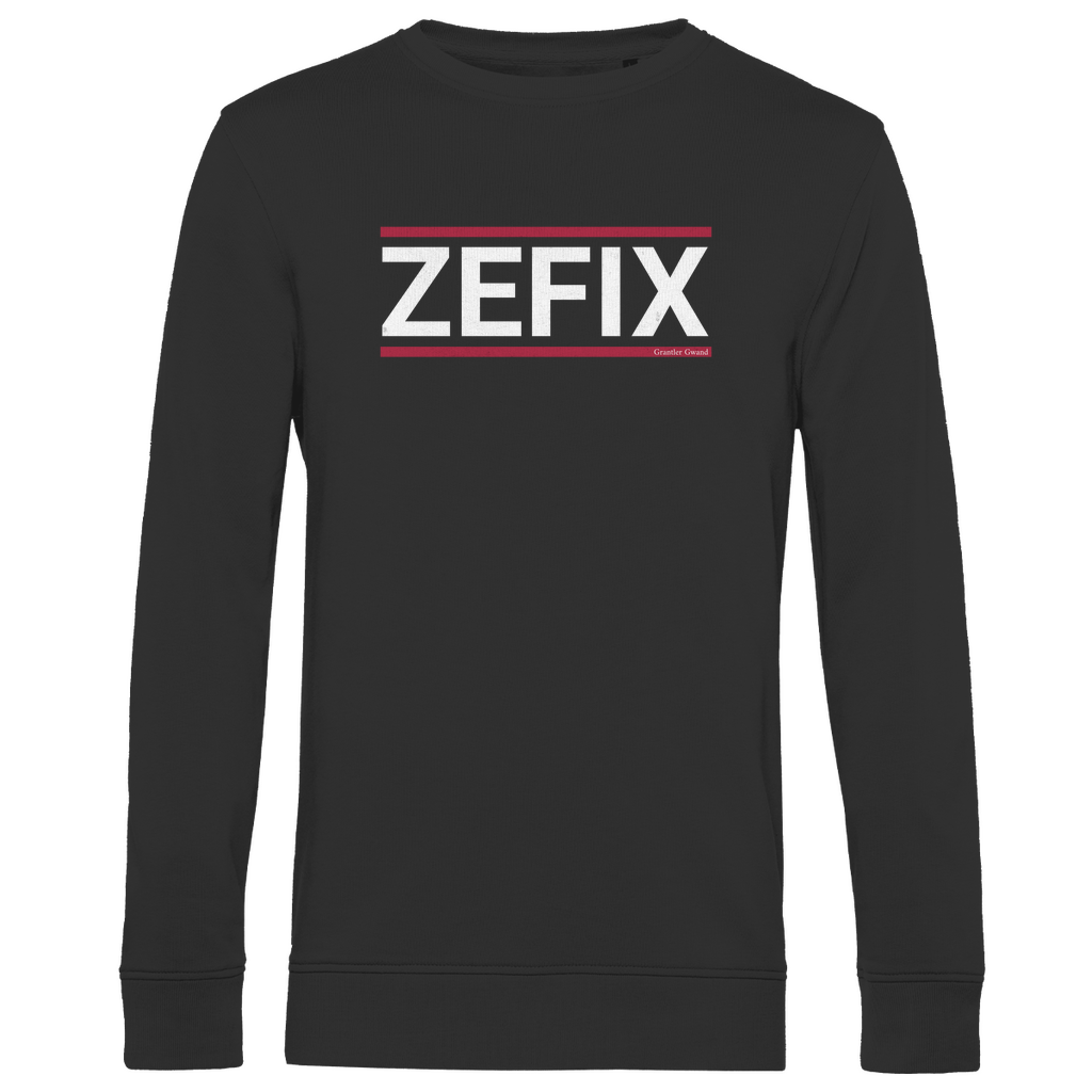 Herren Premium Bio Sweatshirt Zefix - rot/weiß