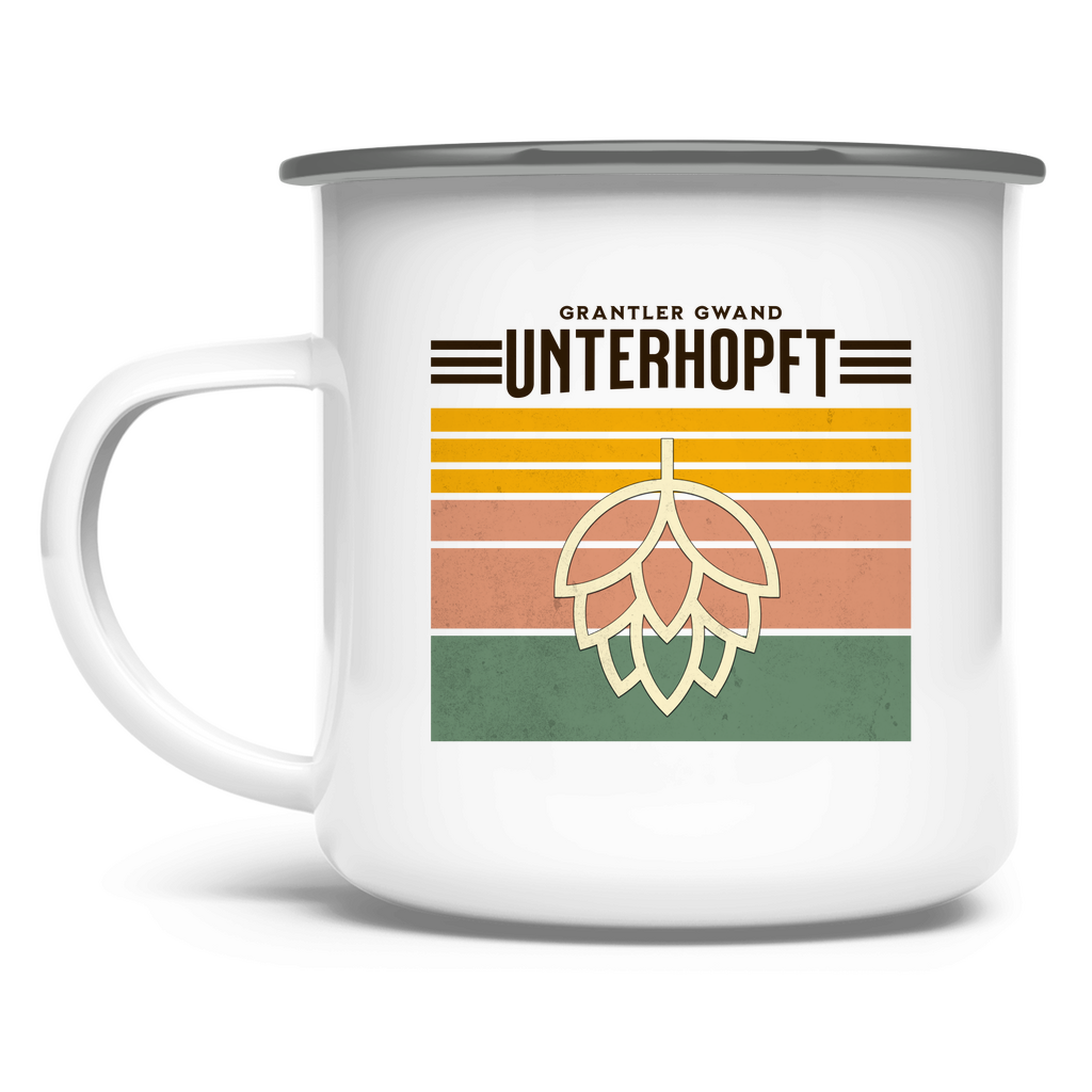 Emaille Tasse Unterhopft - schwarz