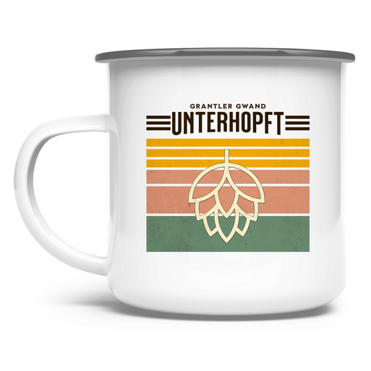 Emaille Tasse Unterhopft - schwarz
