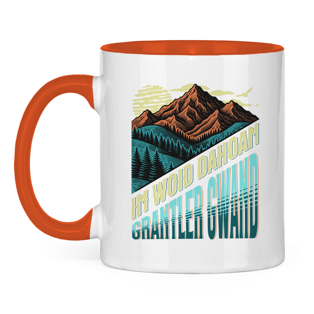 Tasse zweifarbig Im Woid dahoam - grün