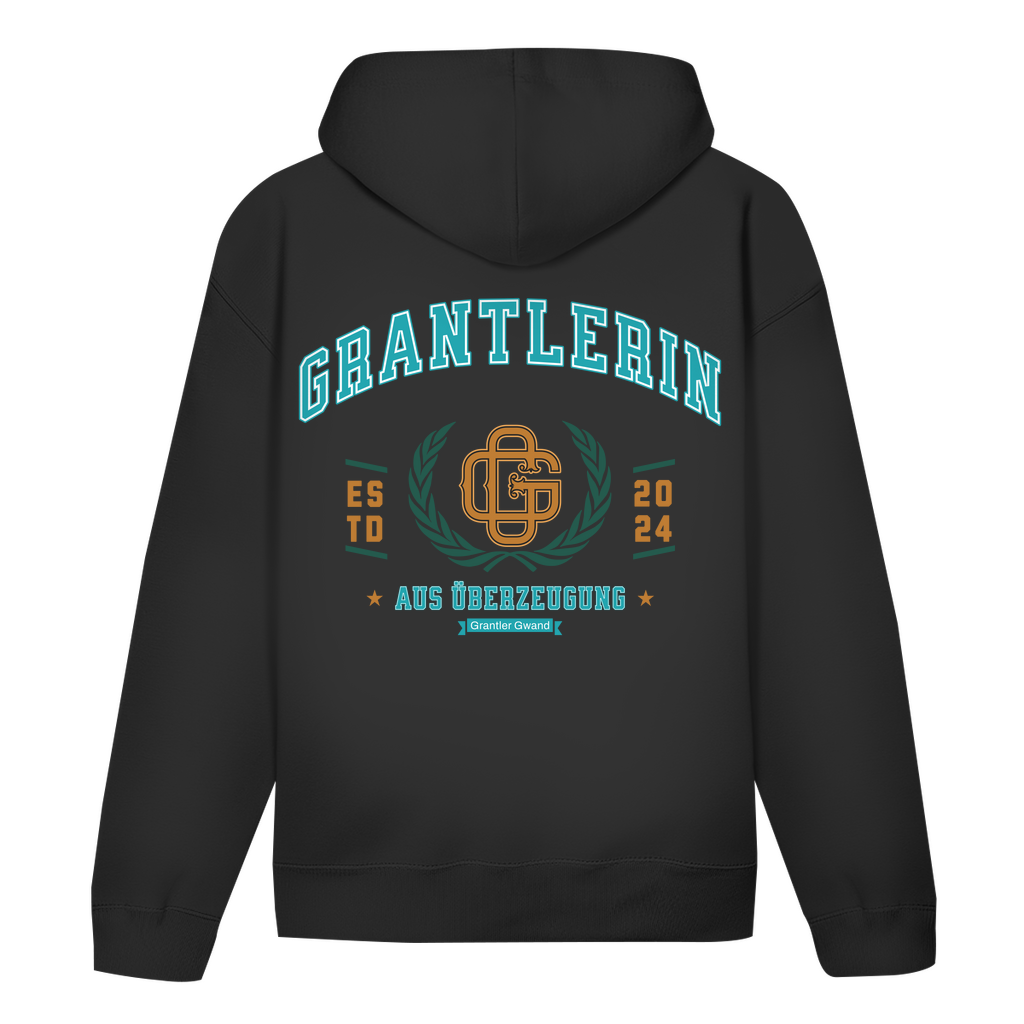 Bayerischer Damen Hoodie - Grantlerin aus Überzeugung - mint/gold - Grantler Gwand