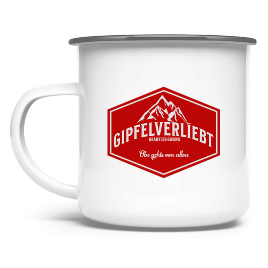 Emaille Tasse Gipfelverliebt Wappen- rot