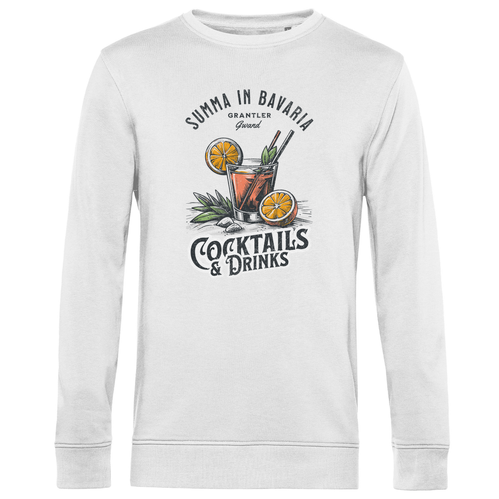 Bayerisches Herren Premium Bio Sweatshirt Summa in Bavaria - Cocktail & Drinks - Grantler Gwand