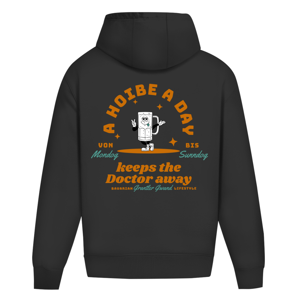 Bayerischer Heavy Oversize Hoodie Unisex - A Hoibe a Day keeps the Doctor away - Grantler Gwand
