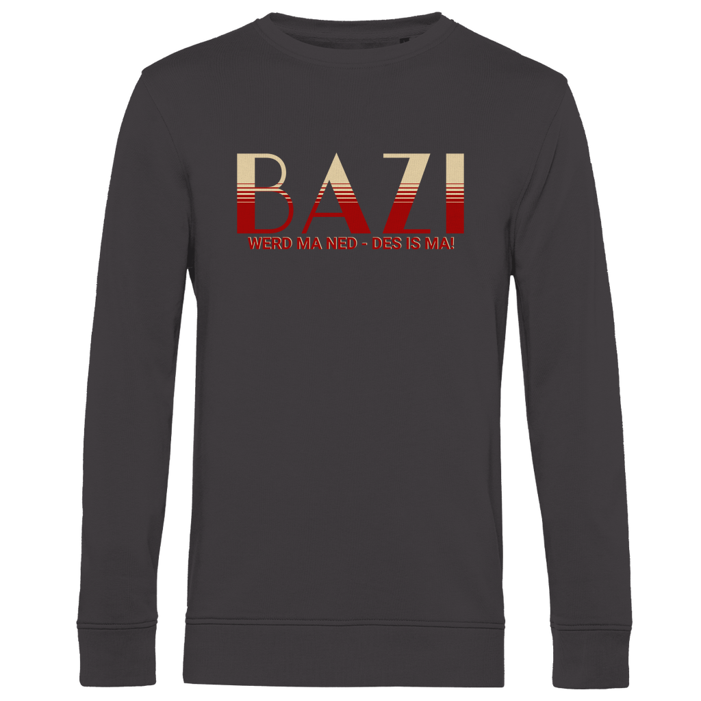 Herren Premium Bio Sweatshirt Bazi werd ma ned, des is ma - rot/beige