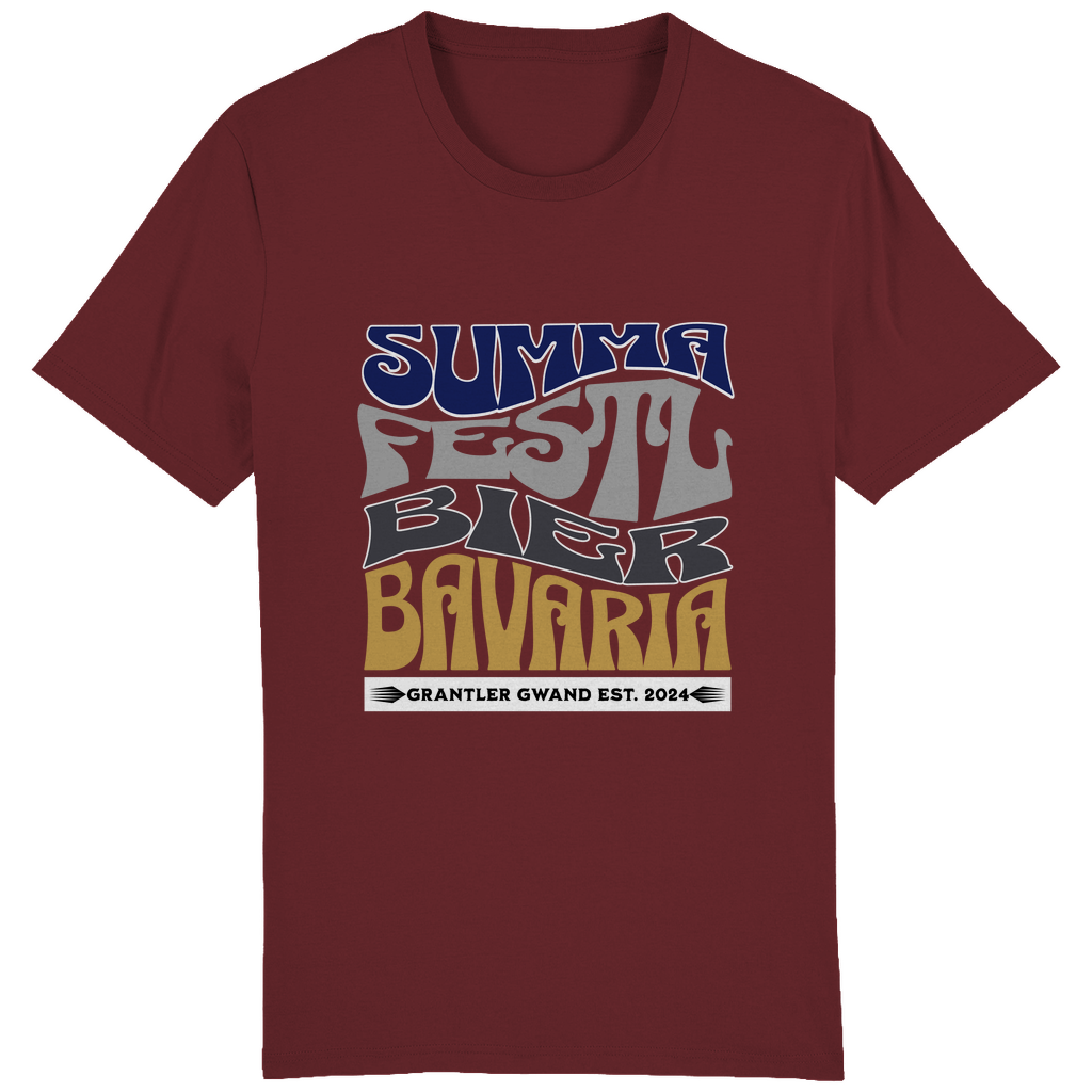 Bayerisches Herren T-Shirt Summa, Festl, Bier, Bavaria - dunkelblau - Grantler Gwand