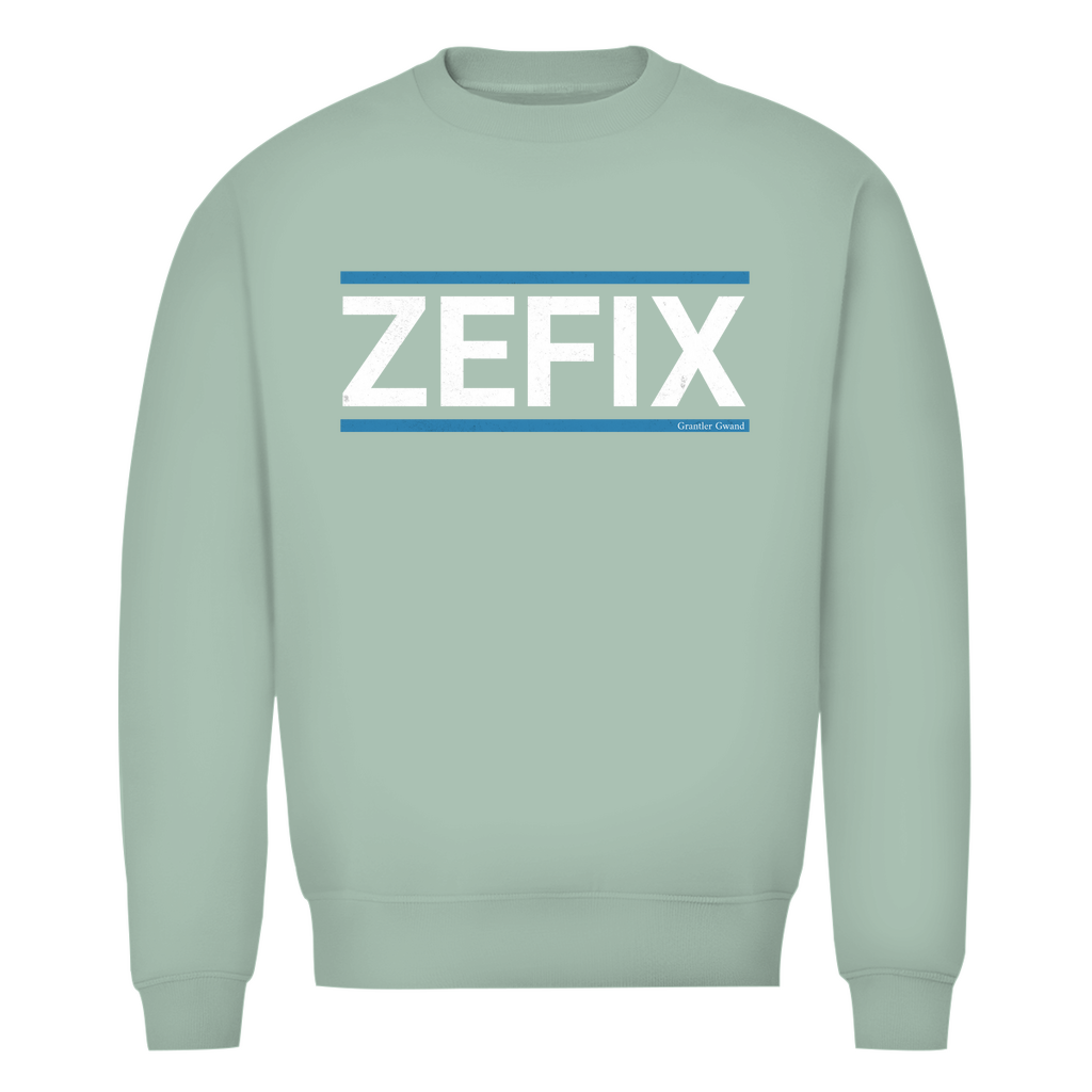 Herren Premium Bio Sweatshirt Zefix - blau/weiß