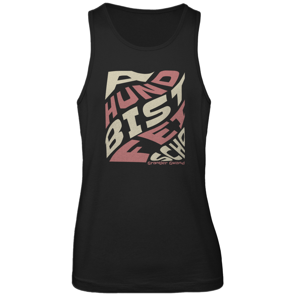 Bayerisches Herren Premium Tank Top A Hund bist fei scho - rot/beige - Grantler Gwand
