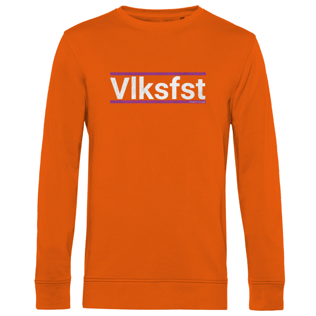 Herren Premium Bio Sweatshirt Vlksfst - lila/weiß