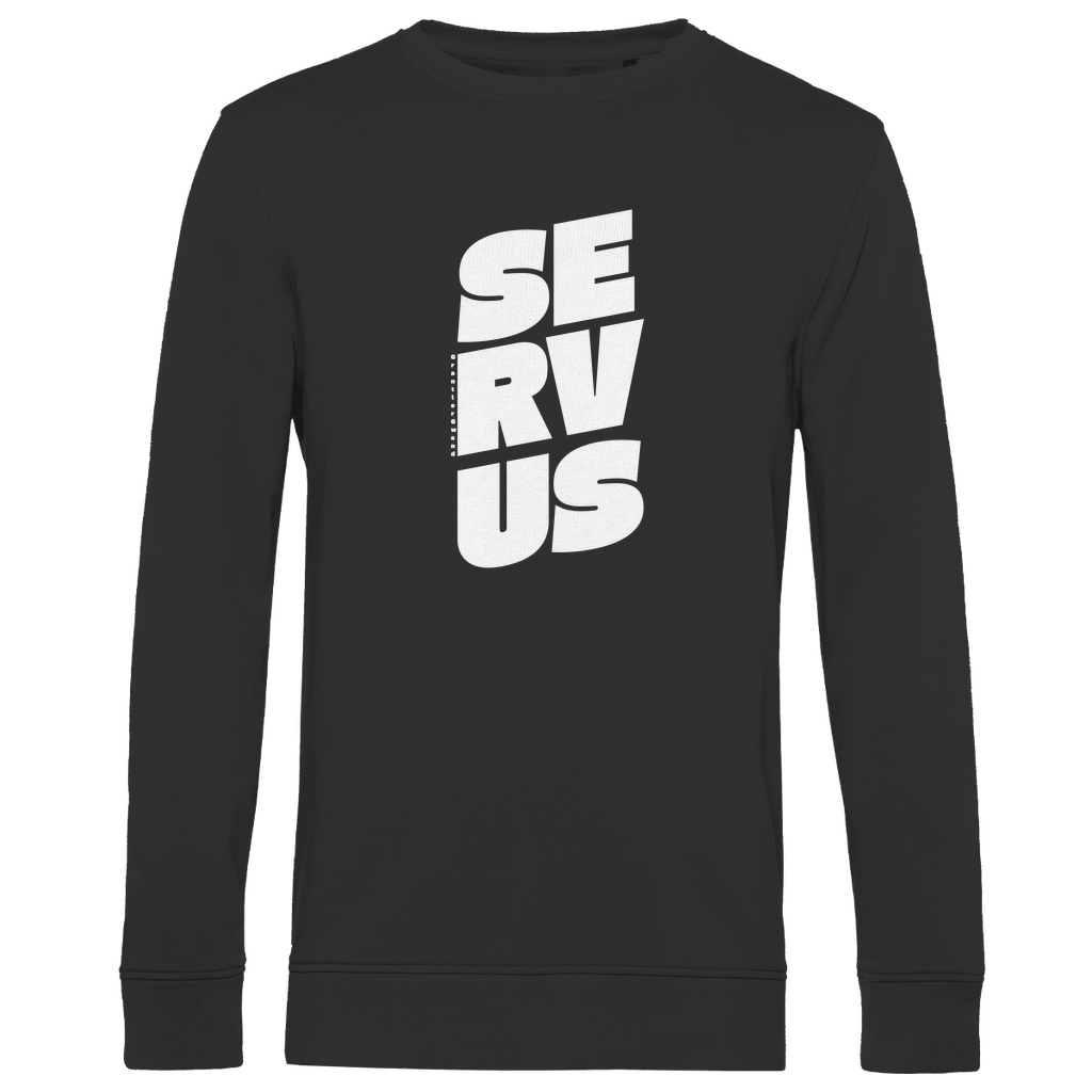 Herren Premium Bio Sweatshirt Servus - weiß
