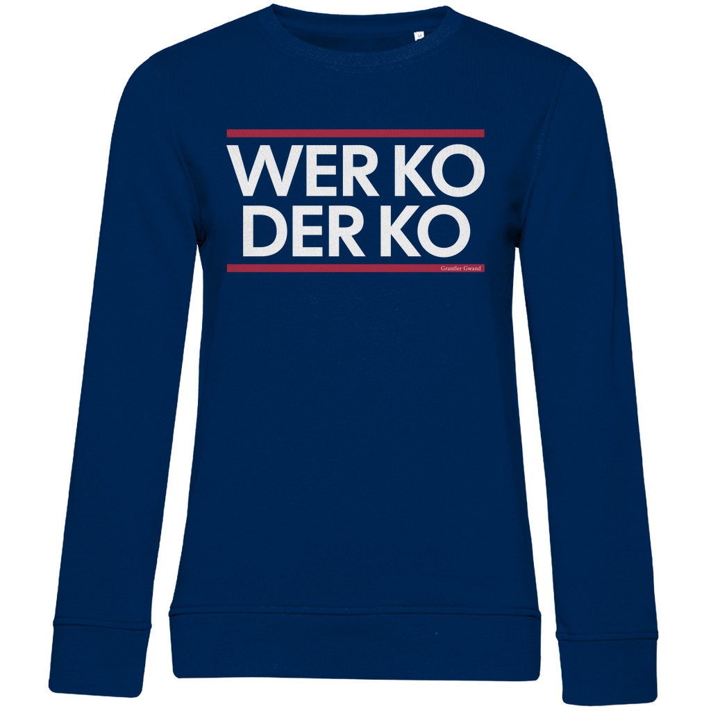 Damen Premium Bio Sweatshirt wer ko der ko - rot/weiß