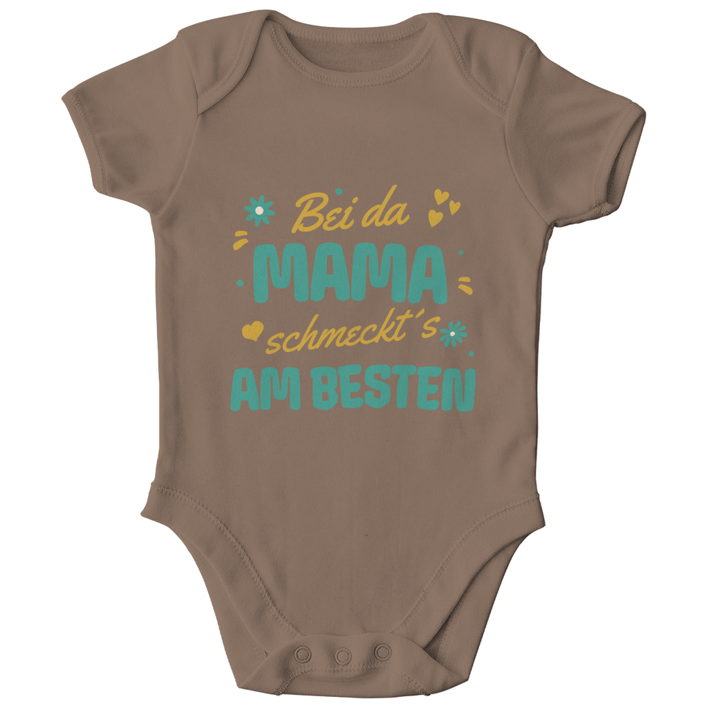 Bayerischer Bio Baby Body Bei da Mama schmeckt´s am besten - grün - Grantler Gwand