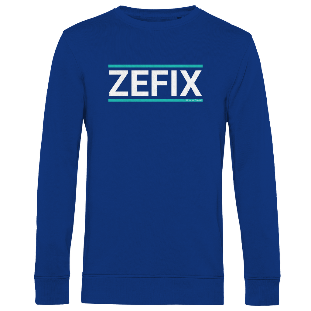 Herren Premium Bio Sweatshirt Zefix - grün/weiß