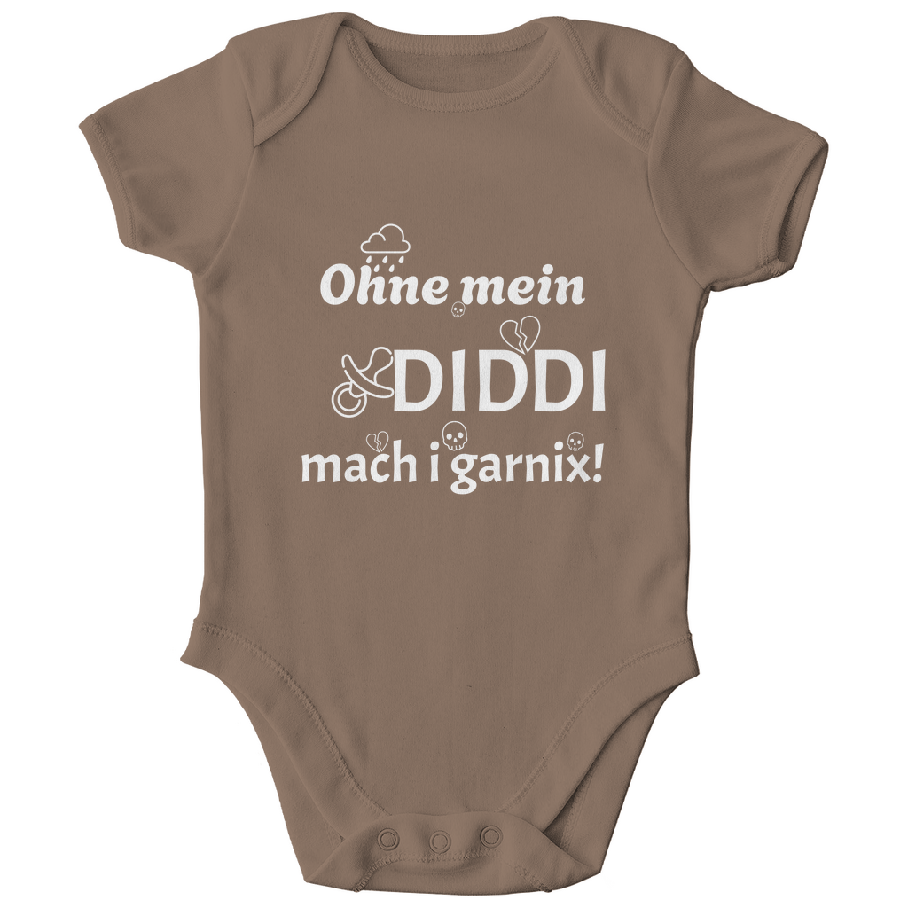 Bayerischer Bio Baby Body Ohne mein Diddi - weiß - Grantler Gwand