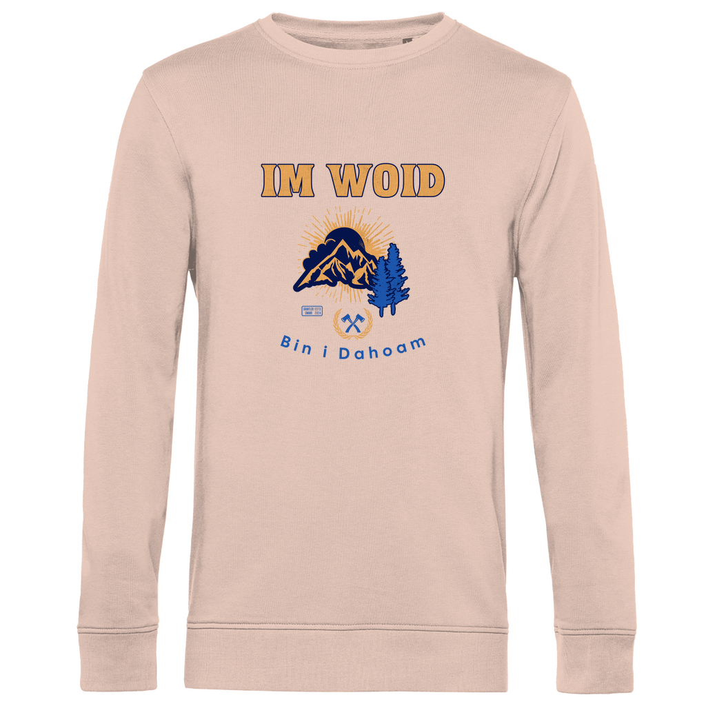 Herren Premium Bio Sweatshirt Im Woid bin i dahoam - blau