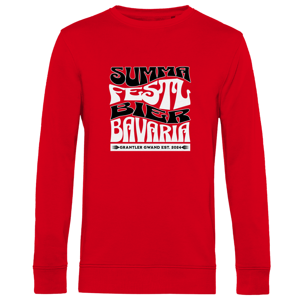 Herren Premium Bio Sweatshirt Summa, Festl, Bier, Bavaria - schwarz/weiß