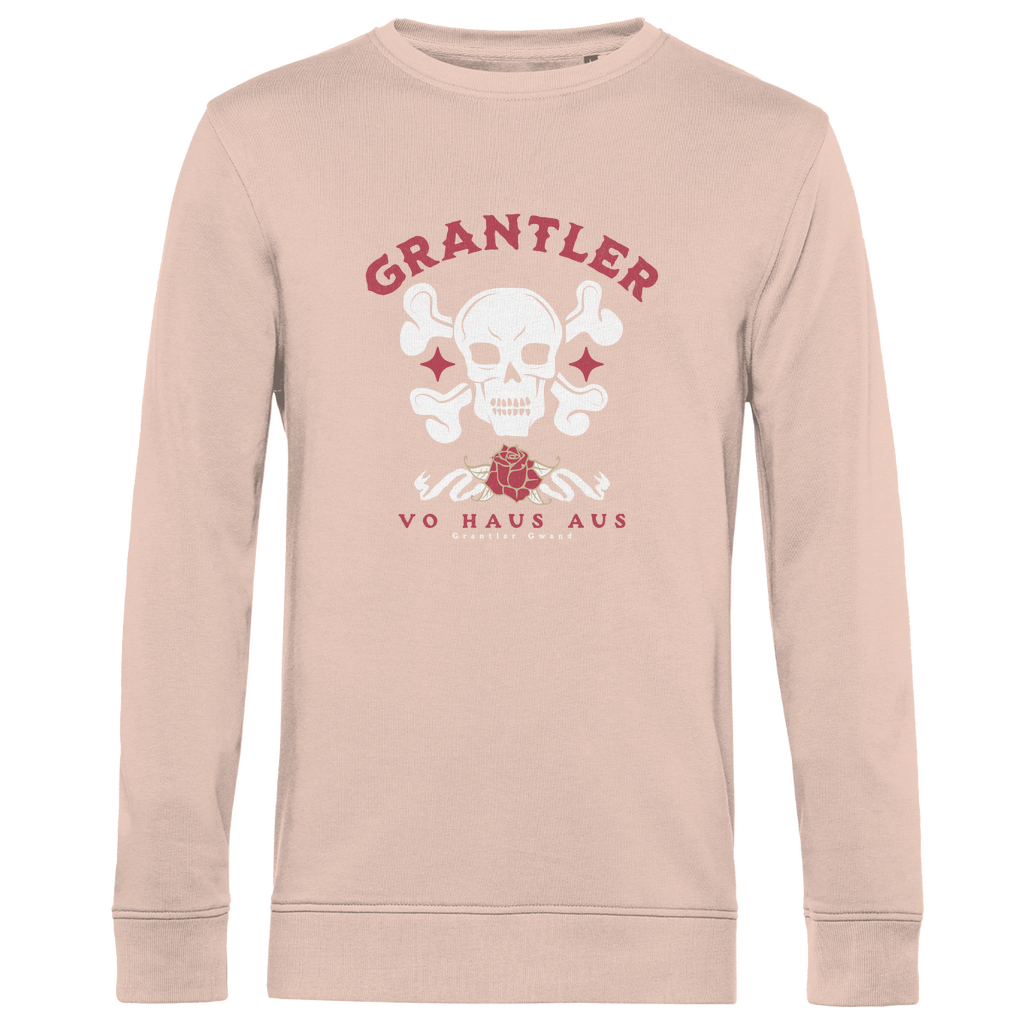 Bayerisches Herren Premium Bio Sweatshirt Grantler vo Haus aus - rot/weiß - Grantler Gwand