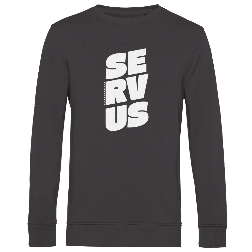 Herren Premium Bio Sweatshirt Servus - weiß
