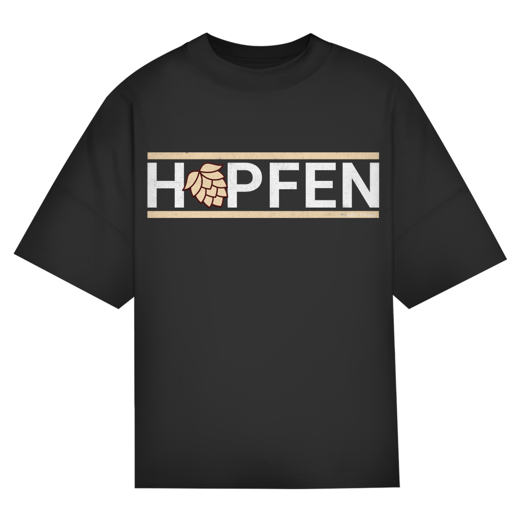 Bayerisches Oversize T-Shirt Unisex - Hopfen - gold - Grantler Gwand