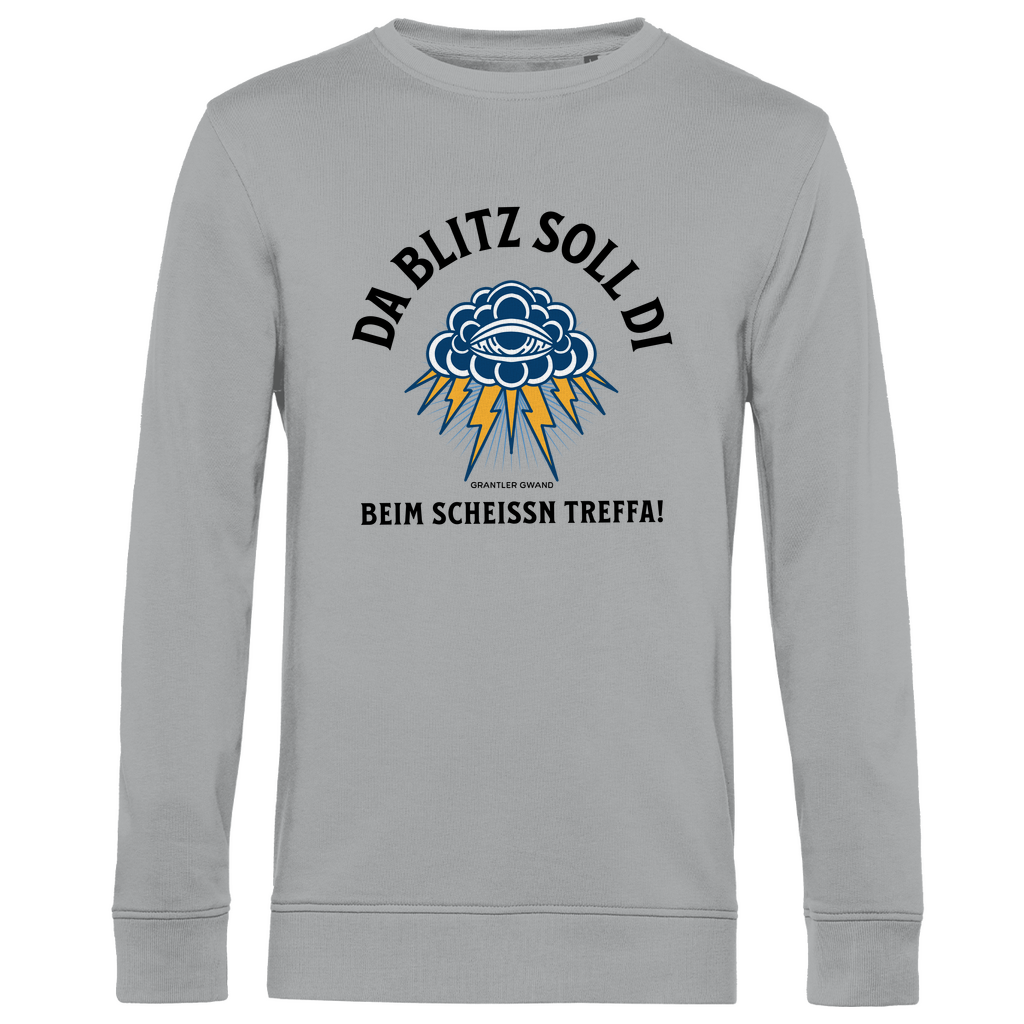 Herren Premium Bio Sweatshirt Da Blitz soll di beim scheissn treffa - schwarz