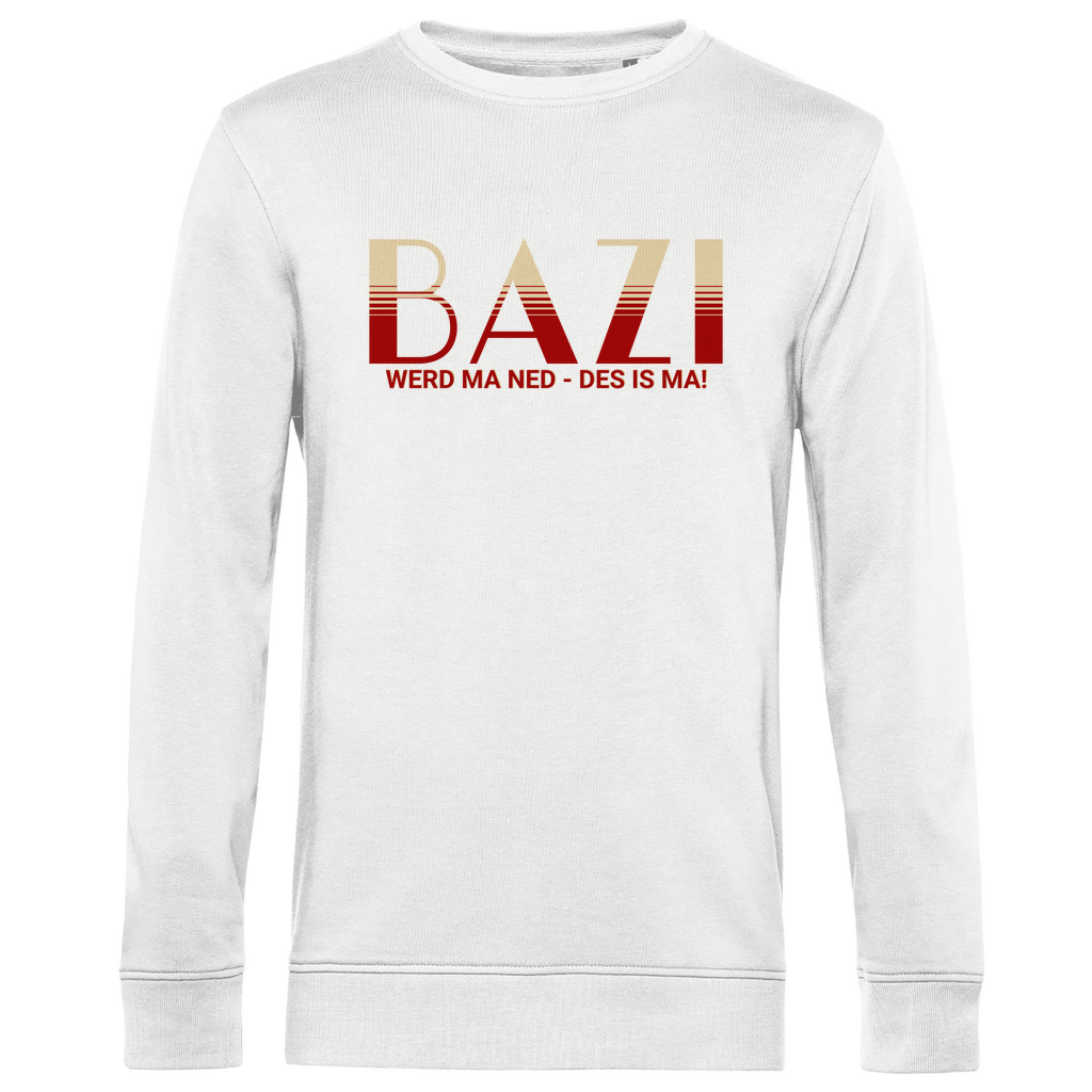 Herren Premium Bio Sweatshirt Bazi werd ma ned, des is ma - rot/beige