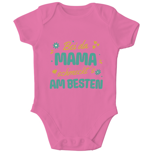 Bayerischer Bio Baby Body Bei da Mama schmeckt´s am besten - grün - Grantler Gwand