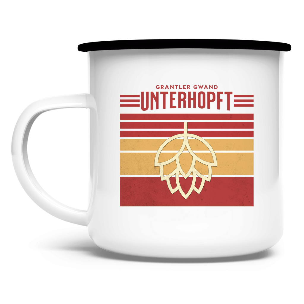 Emaille Tasse Unterhopft - rot