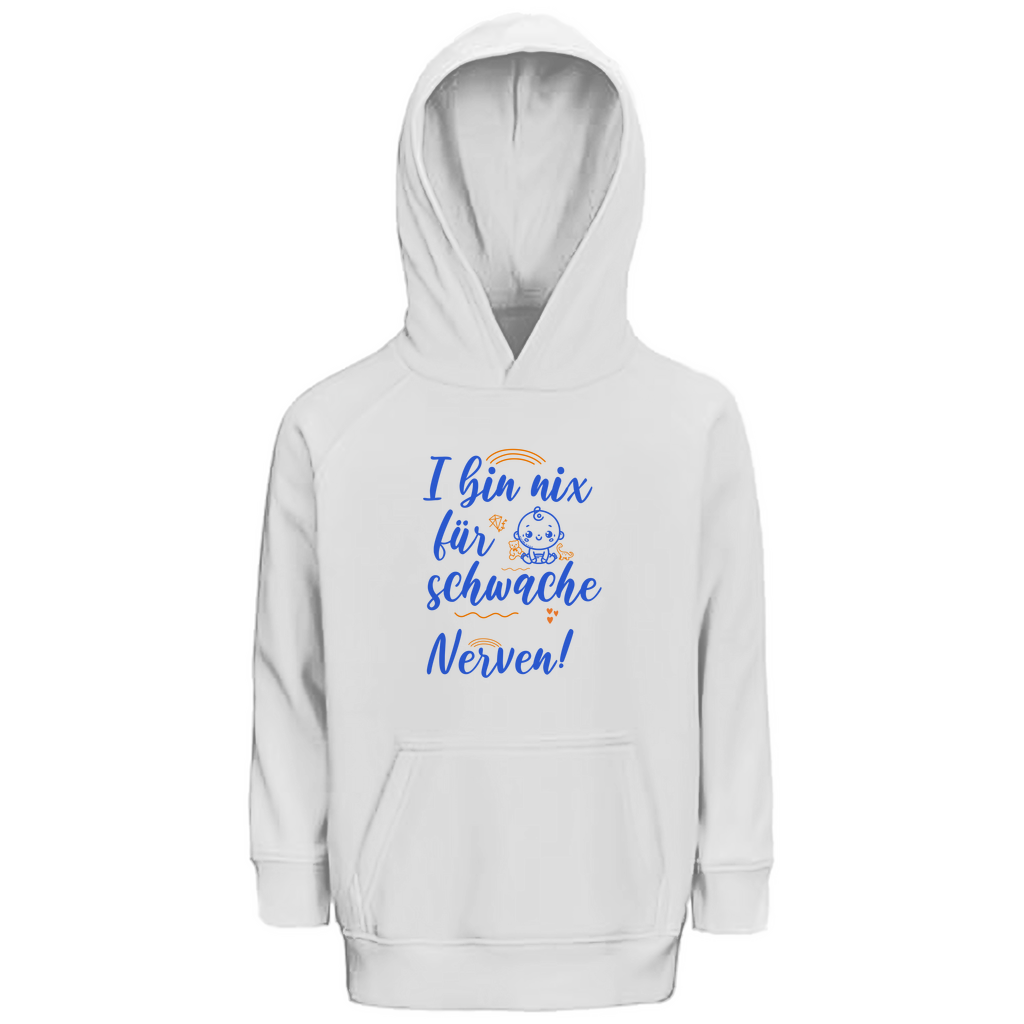 Bayerische Kinder Premium Bio Hoodie I bin nix für schwache Nerven - Grantler Gwand