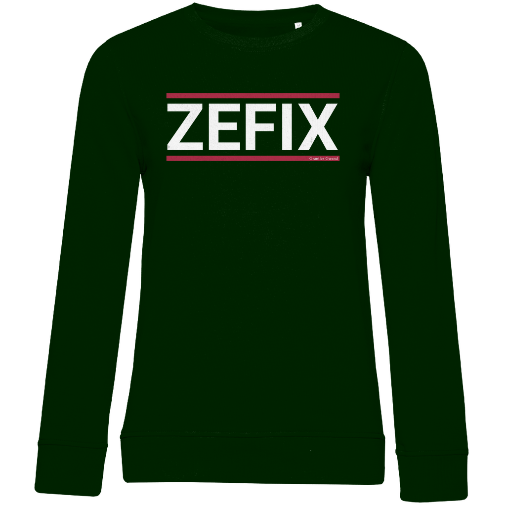 Damen Premium Bio Sweatshirt Zefix - rot/weiß