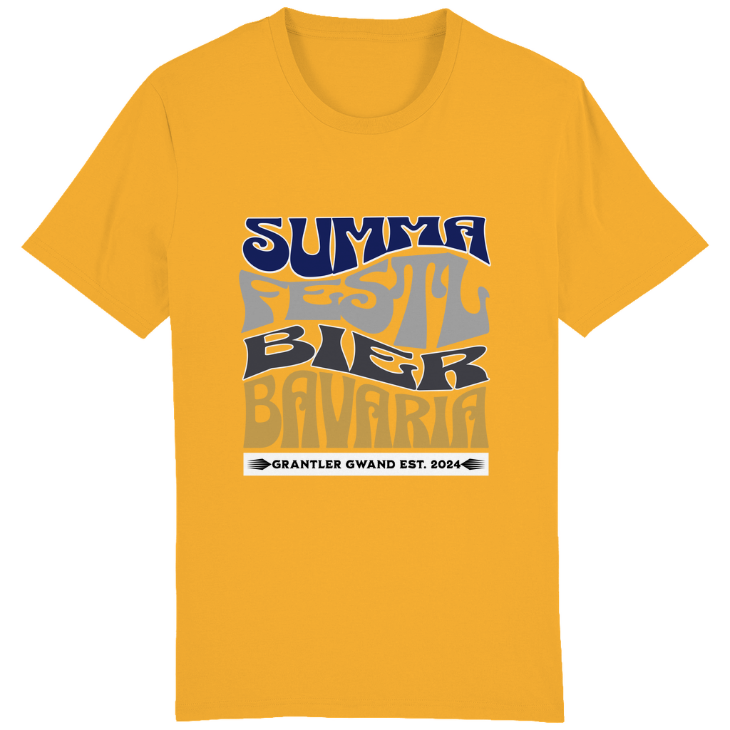 Bayerisches Herren T-Shirt Summa, Festl, Bier, Bavaria - dunkelblau - Grantler Gwand