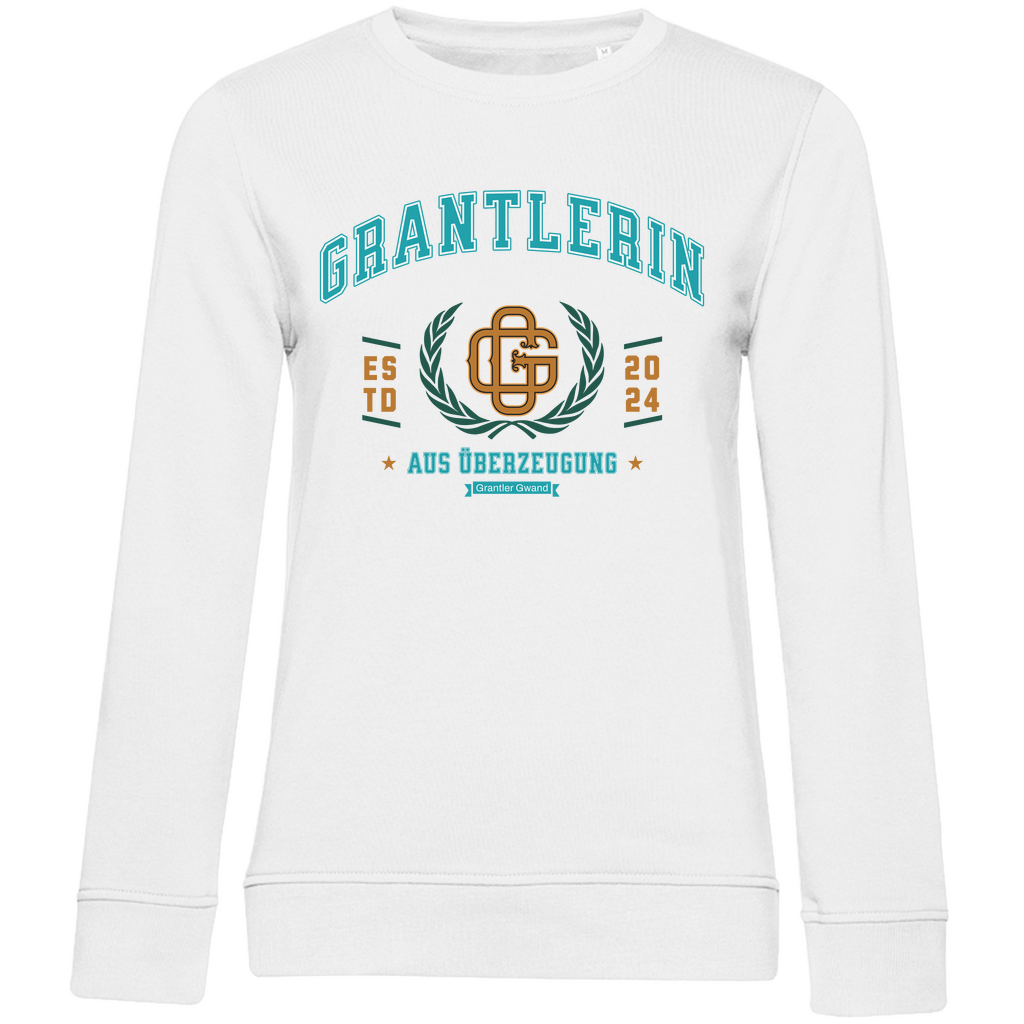 Damen Premium Bio Sweatshirt Grantlerin aus Überzeugung - mint/gold