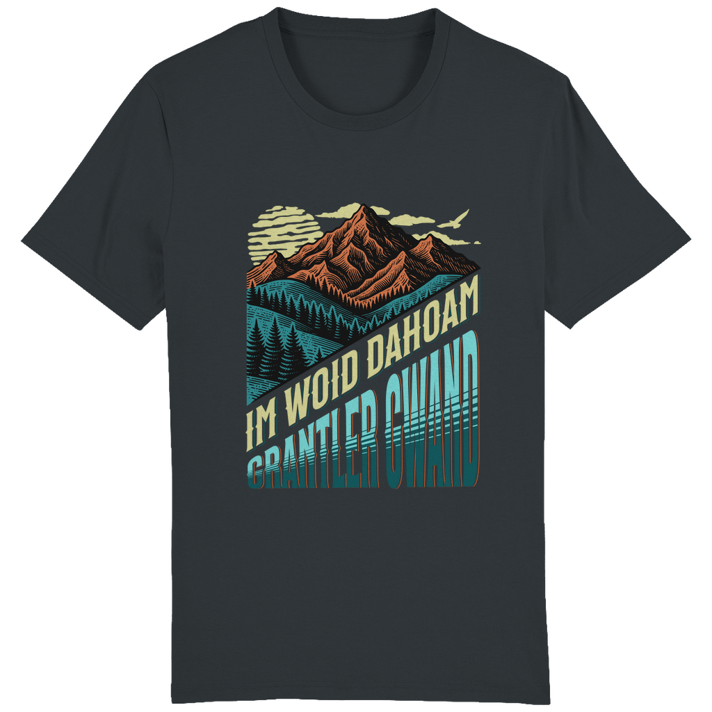 Bayerisches Herren T-Shirt Im Woid dahoam - grün - Grantler Gwand