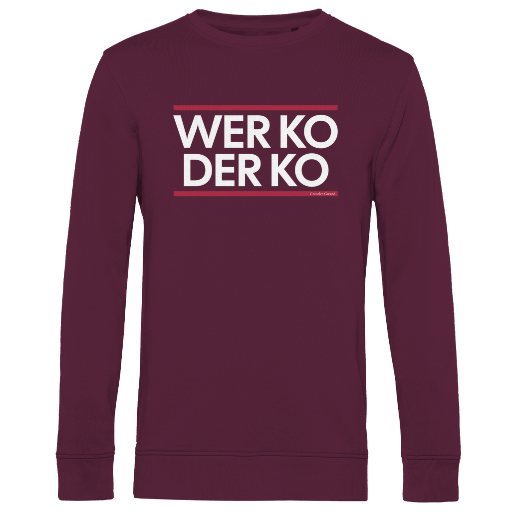 Herren Premium Bio Sweatshirt wer ko der ko - rot/weiß