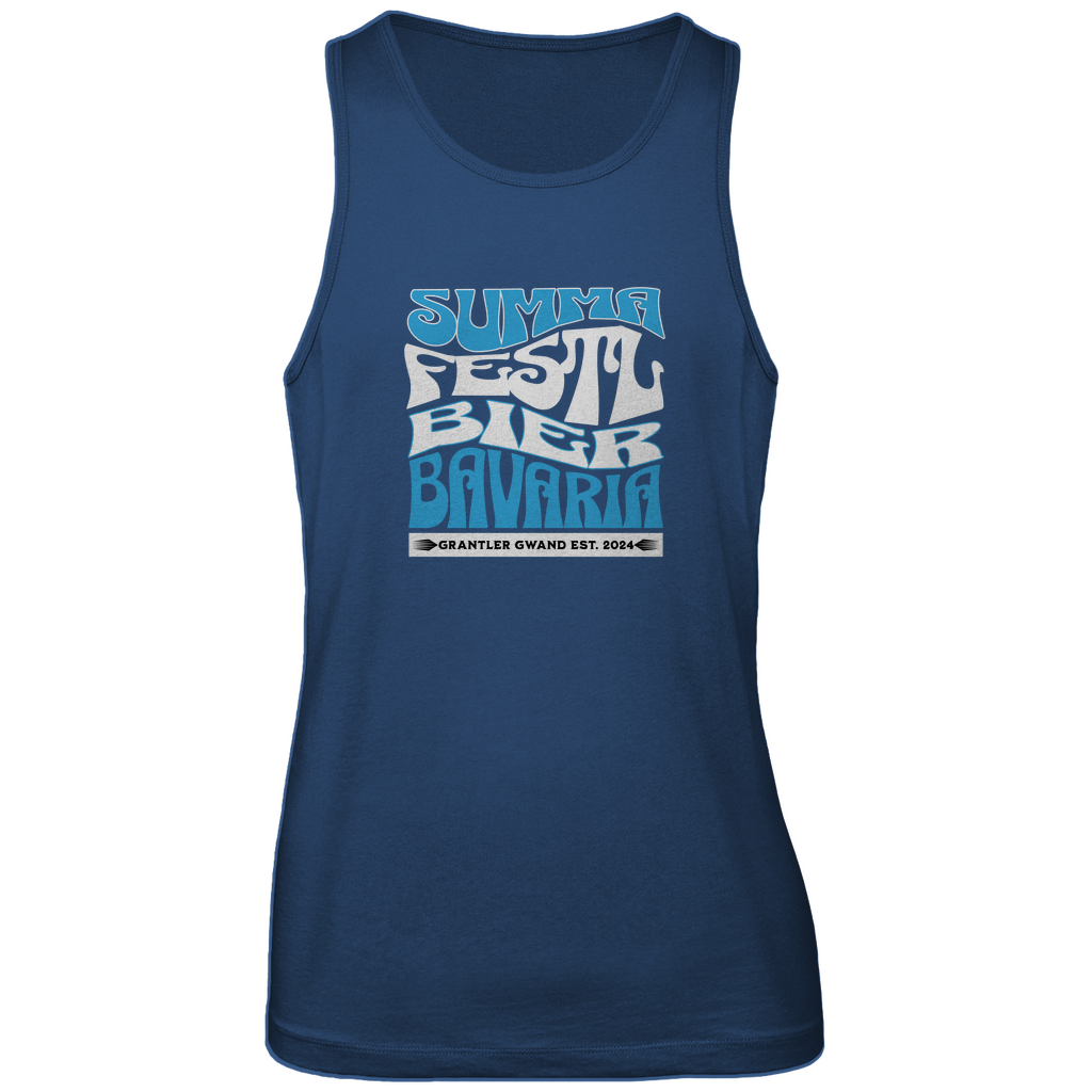 Bayerisches Herren Premium Tank Top Summa, Festl, Bier, Bavaria - blau/weiß - Grantler Gwand